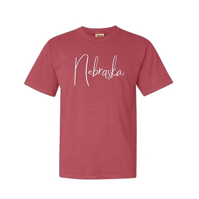 Nebraska Summit Large Script Comfort Colors Short Sleeve Tee