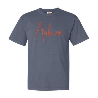 Aub | Auburn Summit Large Script Comfort Colors Short Sleeve Tee Alumni Hall