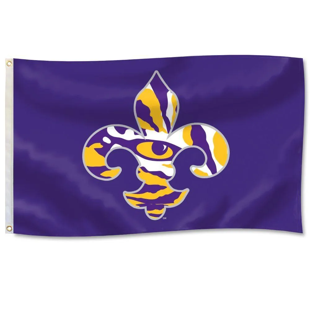 LSU Embroidered 3' x 5' Fleur House Flag