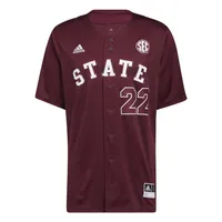 Bulldogs | Mississippi State Adidas Replica Maroon Baseball Jersey Alumni Hall