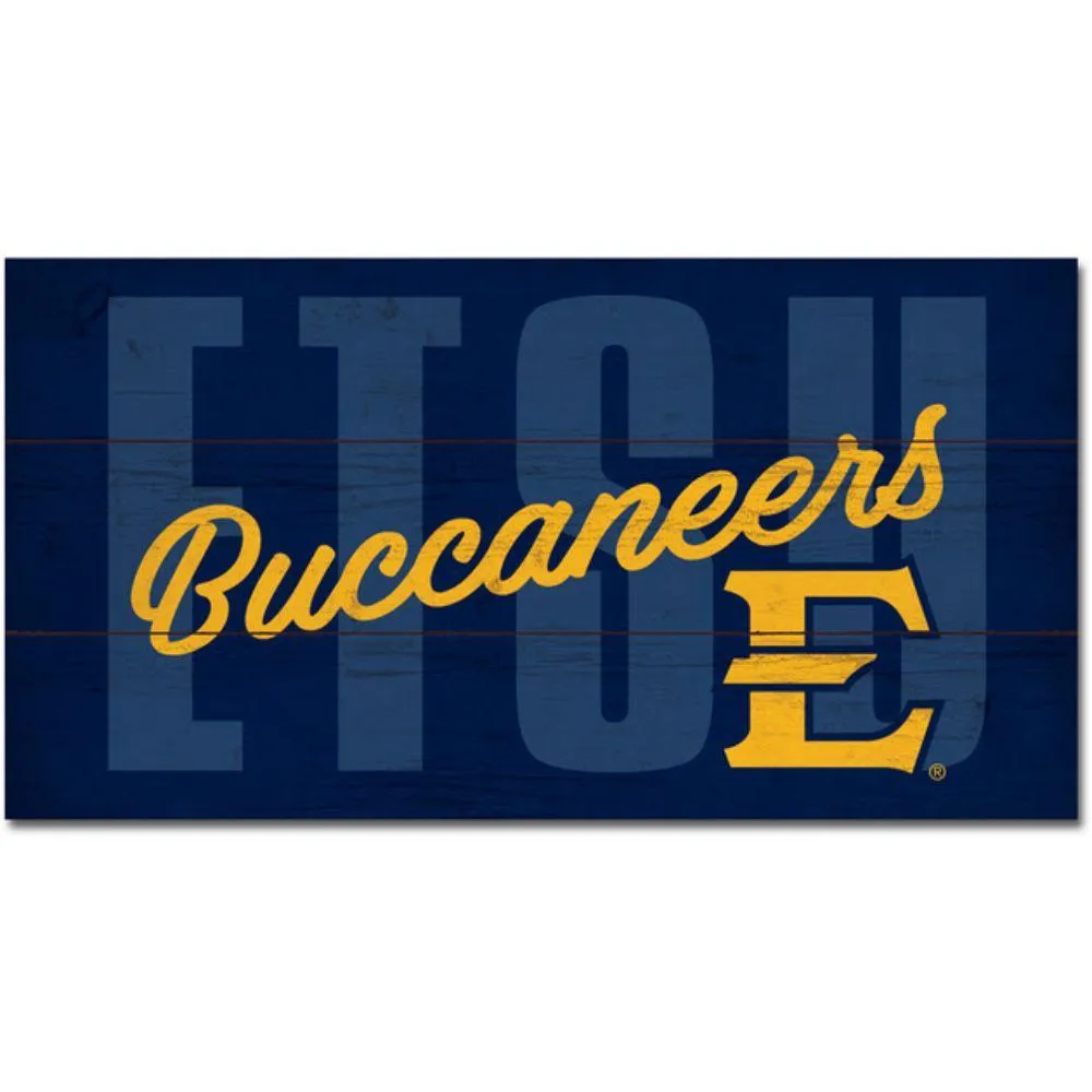  Bucs | Etsu 11  X 20  Weathered Mechanic Wood Plank Sign | Alumni Hall