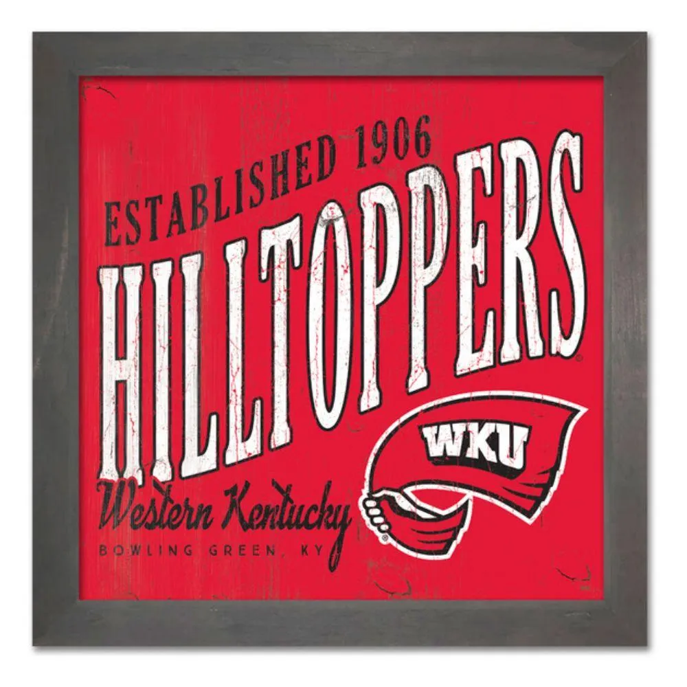  Wku | Western Kentucky 12  Higher Level Wood Frame Art | Alumni Hall