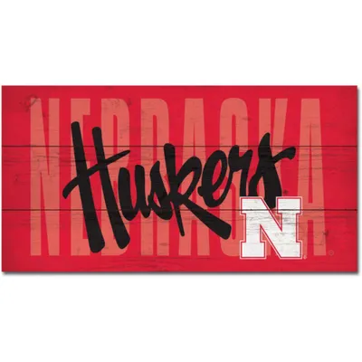  Huskers | Nebraska 11  X 20  Weathered Mechanic Plank Sign | Alumni Hall