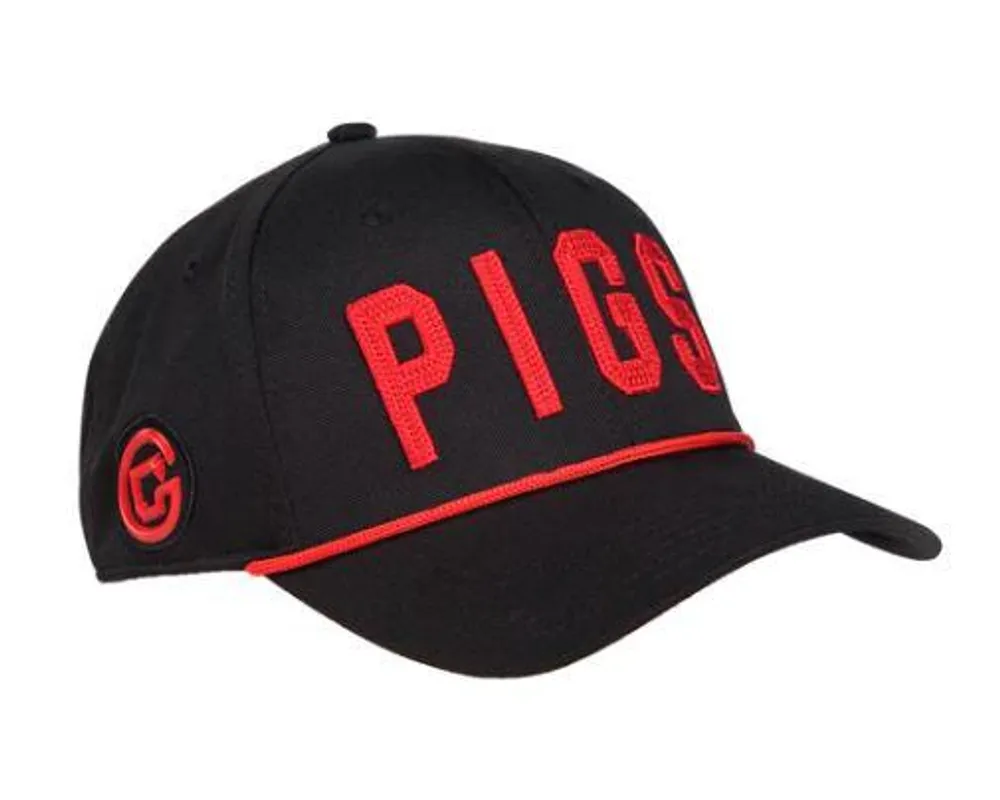  Ahs | Pigs Men's Black Snapback With Red Rope Hat | Alumni Hall