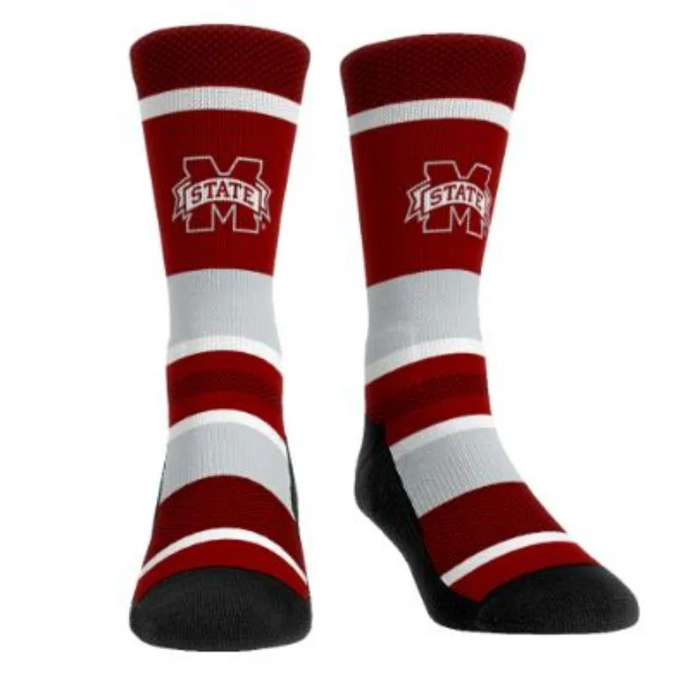 Bulldogs | Mississippi State Tech Stripe Crew Sock Alumni Hall