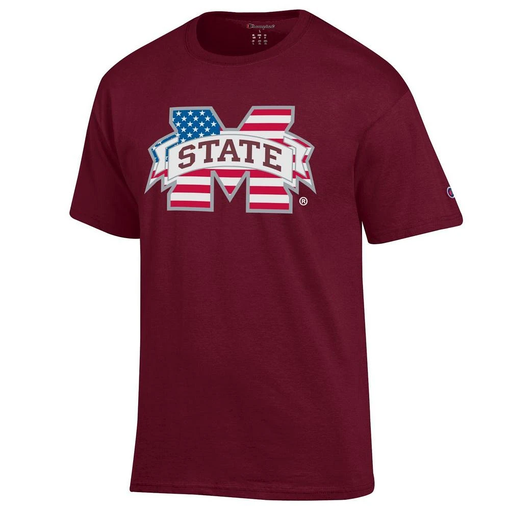 Mississippi State Champion Flag Fill Logo Americana Tee