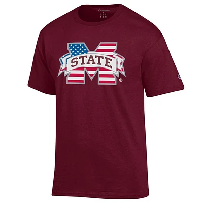 Mississippi State Champion Flag Fill Logo Americana Tee