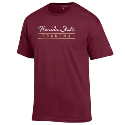 Fsu | Florida State Champion Script Bar Grandma Short Sleeve Tee Alumni Hall