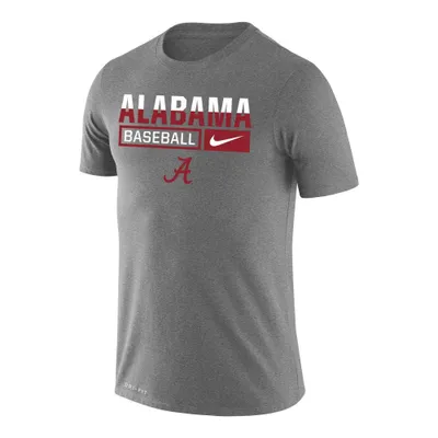 Bama | Alabama Nike Drifit Legend Split Color Baseball Short Sleeve Tee Alumni Hall