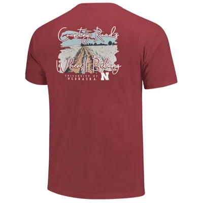 Huskers | Nebraska Country Roads Scene Short Sleeve Comfort Colors Tee Alumni Hall