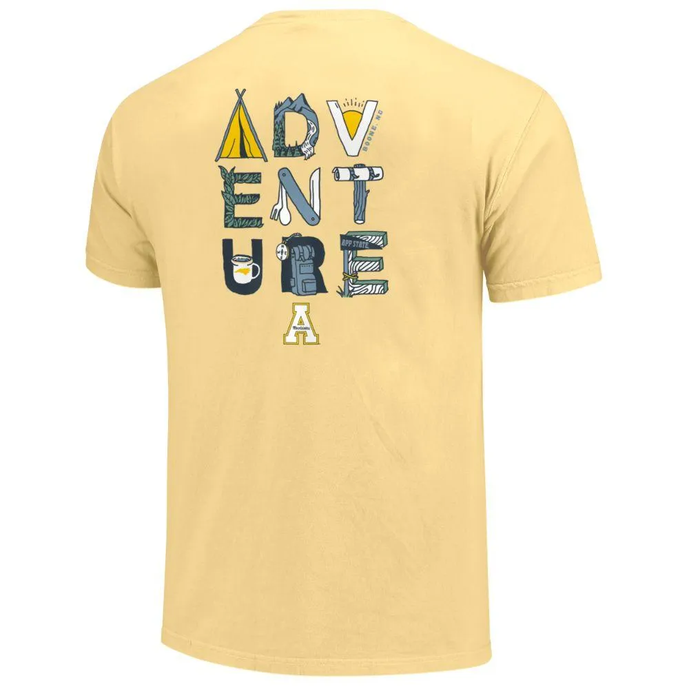 App | Appalachian State Adventure Letters Scene Short Sleeve Comfort Colors Tee Alumni Hall