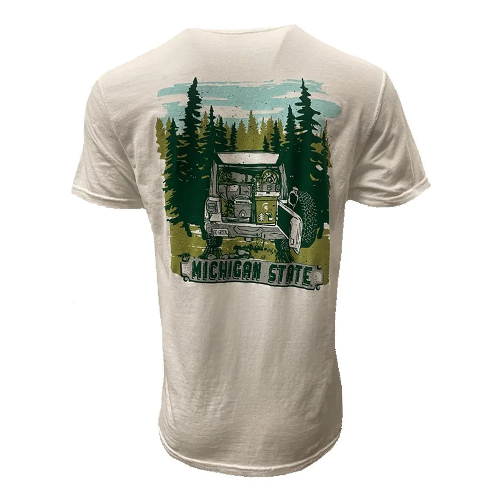 Alumni Hall Spartans, Michigan State Let's Camp Short Sleeve Comfort  Colors Tee Alumni Hall