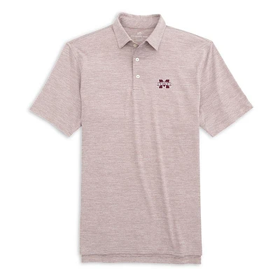 Mississippi State Southern Tide Driver Space Dye Performance Polo