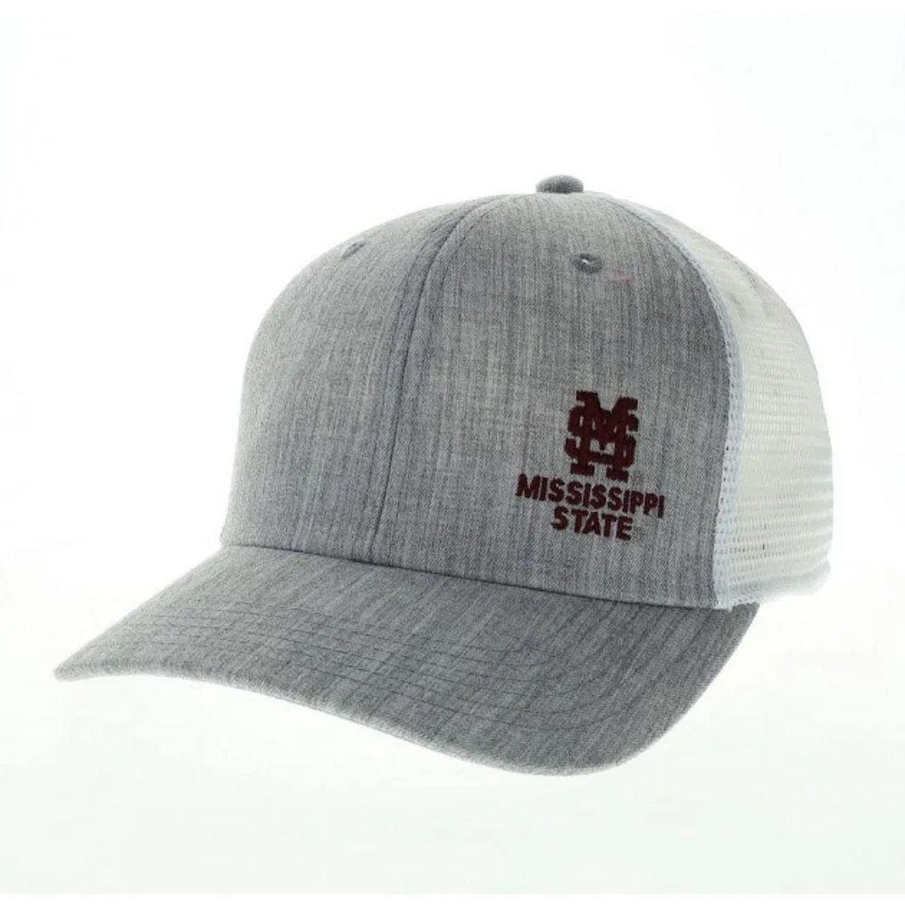  Bulldogs | Mississippi State Legacy Mid- Pro Off- Set Embroidered Logo Trucker Hat | Alumni Hall