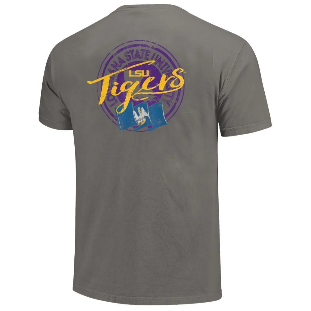 Lsu | State Flag Circle Short Sleeve Comfort Colors Tee Alumni Hall