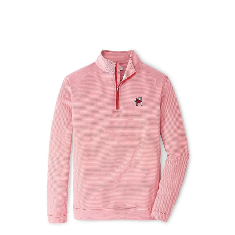 Dawgs | Georgia Peter Millar Perth Stripe Stretch 1/4 Zip Pullover Alumni Hall