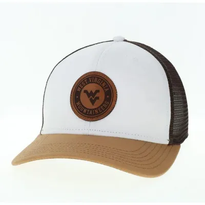  Wvu | West Virginia Legacy Mid- Pro Leather Patch Trucker Hat | Alumni Hall