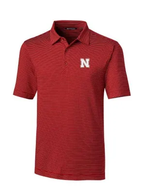 Huskers | Nebraska Cutter & Amp ; Buck Big And Tall Forge Pencil Stripe Polo Alumni Hall