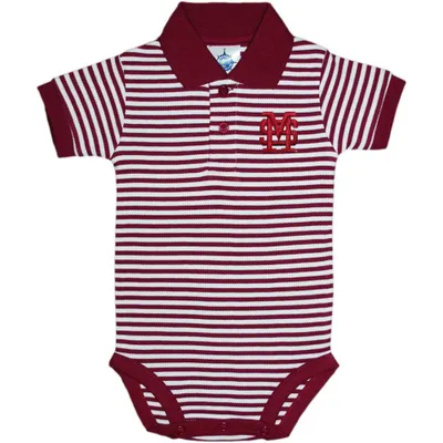 Bulldogs | Mississippi State Infant Interlock Ms Striped Polo Bodysuit Alumni Hall