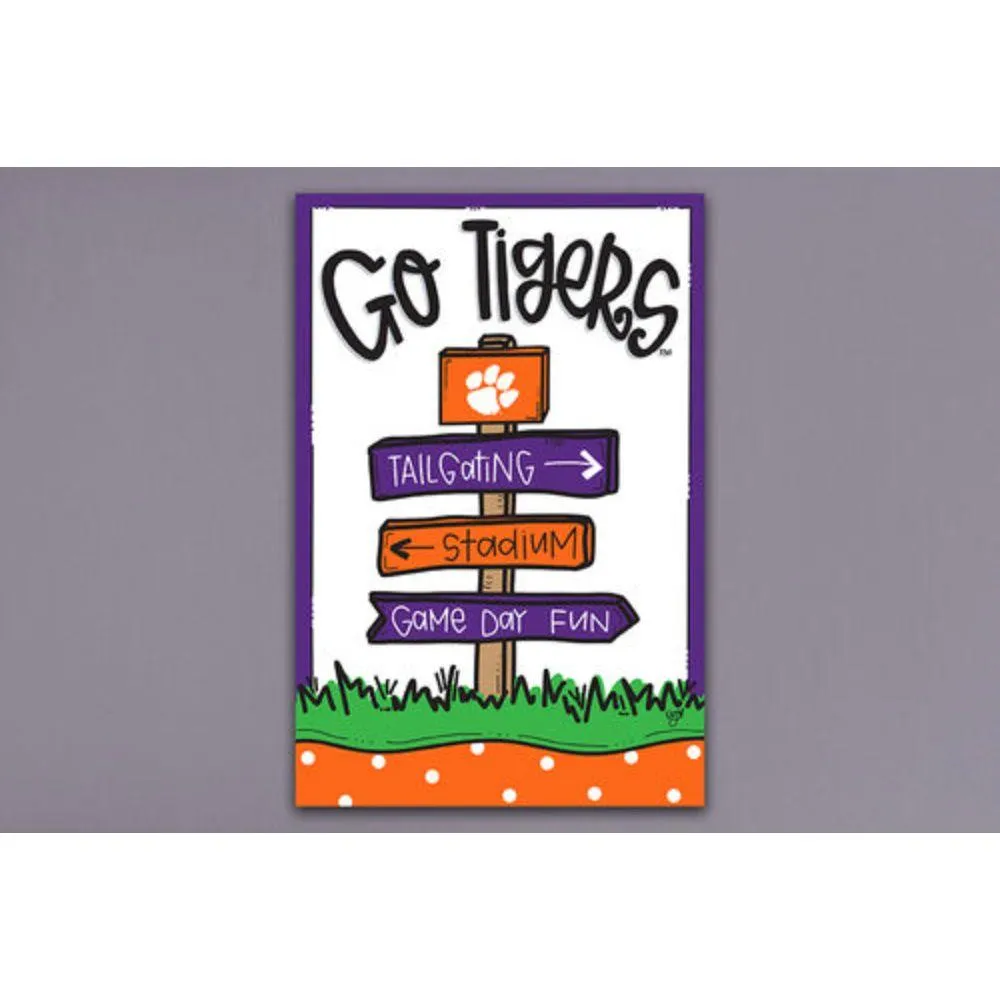  Clemson | Clemson Magnolia Lane 12  X 18  Arrow Sign Garden Flag | Alumni Hall