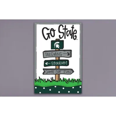  Spartans | Michigan State Magnolia Lane 12  X 18  Arrow Sign Garden Flag | Alumni Hall