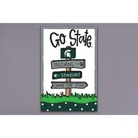  Spartans | Michigan State Magnolia Lane 12  X 18  Arrow Sign Garden Flag | Alumni Hall