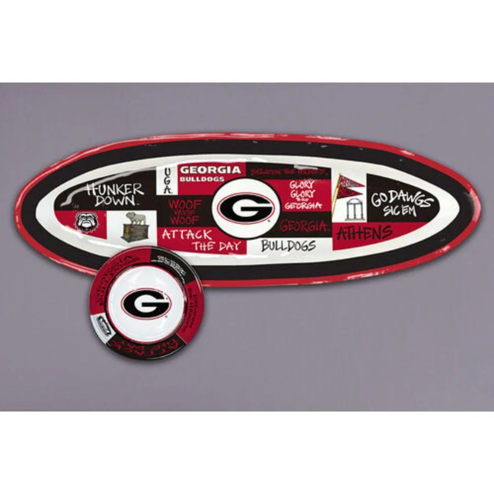  Dawgs | Georgia Magnolia Lane Chip And Dip Oblong Set | Alumni Hall