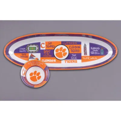  Clemson | Clemson Magnolia Lane Chip And Dip Oblong Set | Alumni Hall