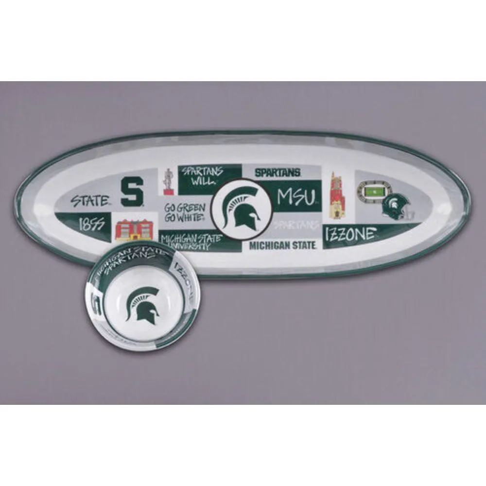  Spartans | Michigan State Magnolia Lane Chip And Dip Oblong Set | Alumni Hall