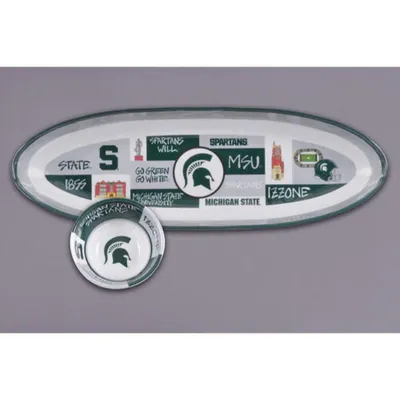  Spartans | Michigan State Magnolia Lane Chip And Dip Oblong Set | Alumni Hall