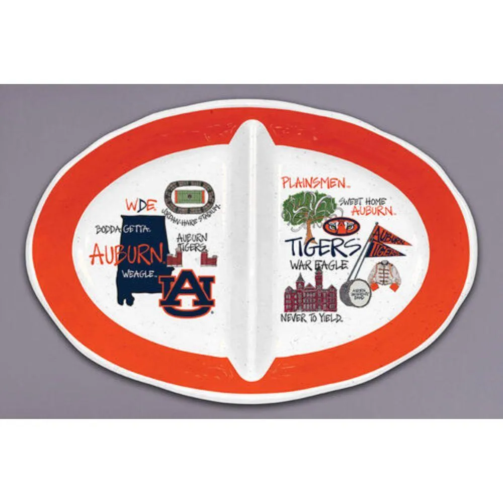  Aub | Auburn Magnolia Lane 2 Section Melamine Bowl | Alumni Hall