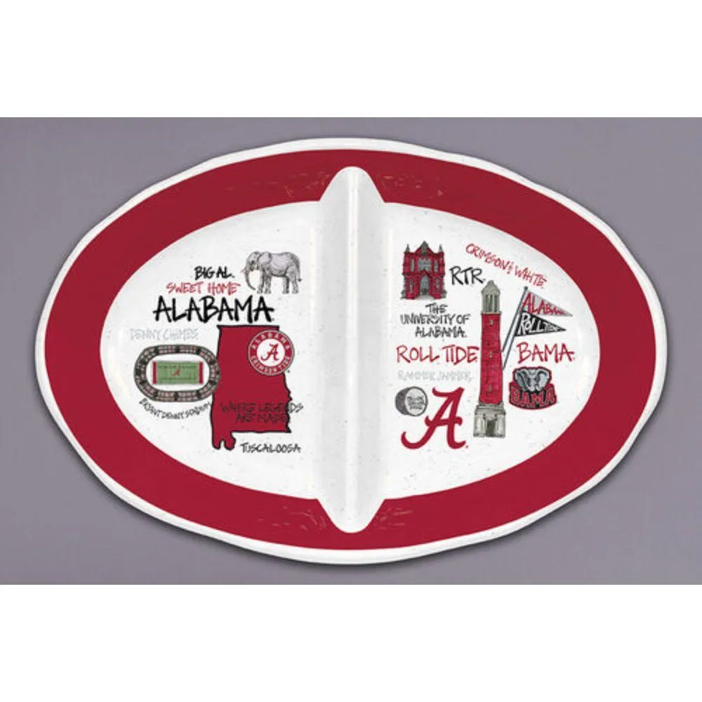  Bama | Alabama Magnolia Lane 2 Section Melamine Bowl | Alumni Hall