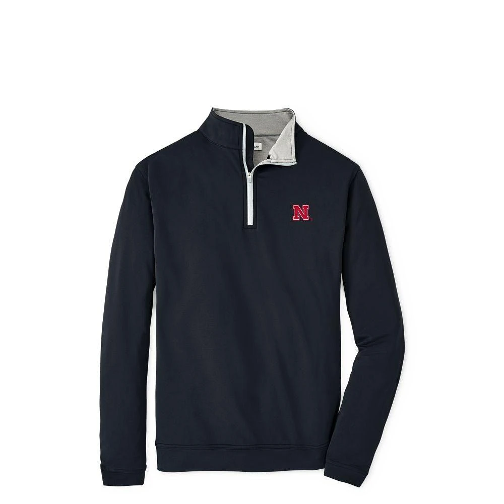 Nebraska Peter Millar Perth Solid 1/4 Zip Pullover