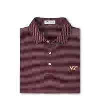 Hokies | Virginia Tech Peter Millar Marlin Stripe Performance Polo Alumni Hall