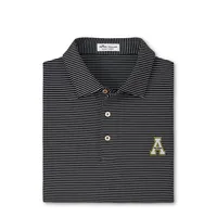 App | Appalachian State Peter Millar Marlin Stripe Performance Polo Alumni Hall