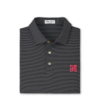 Nebraska Peter Millar Marlin Stripe Performance Polo