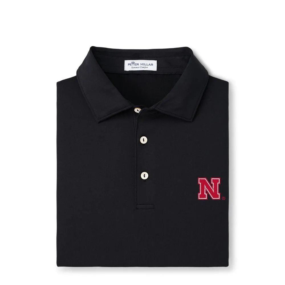 Huskers | Nebraska Peter Millar Men's Solid Performance Polo Alumni Hall