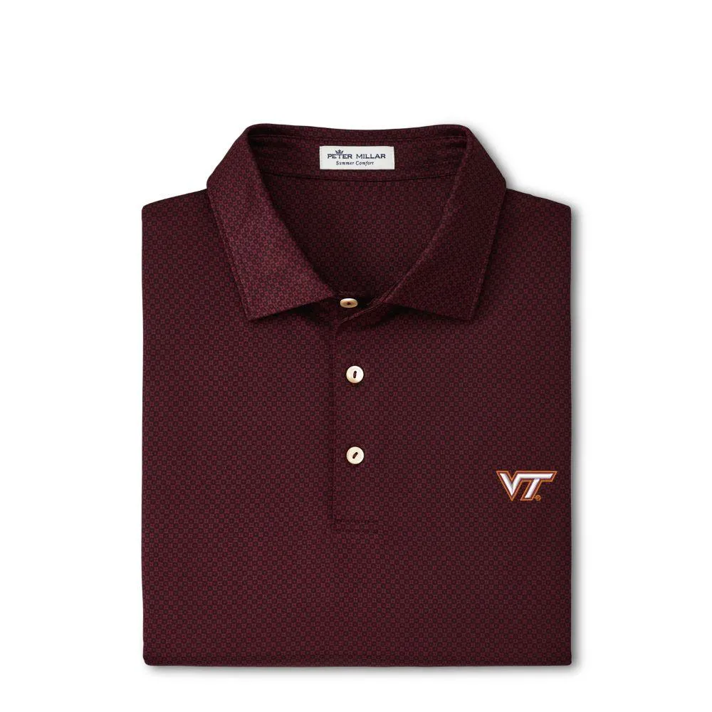 Hokies | Virginia Tech Peter Millar Dolly Printed Performance Polo Alumni Hall