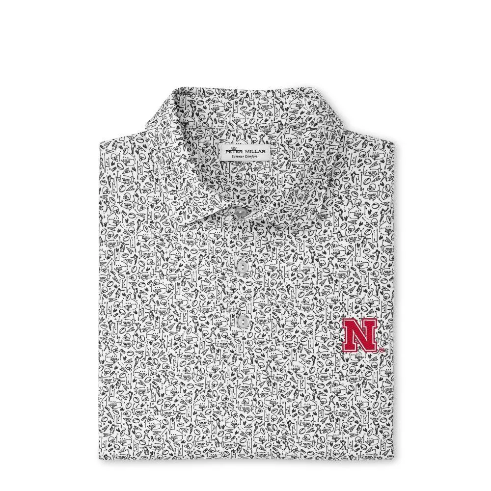 Huskers | Nebraska Peter Millar Gameday Performance Polo Alumni Hall