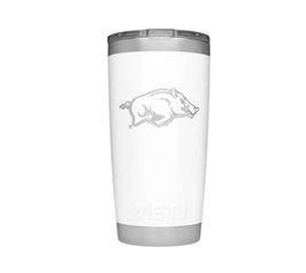 Arkansas Yeti 20oz White Powder Coated Rambler