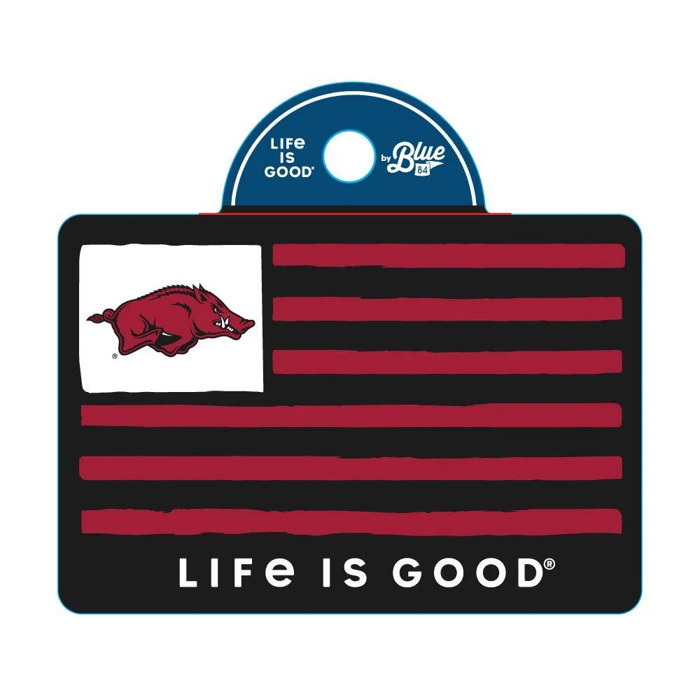  Razorbacks | Arkansas Life Is Good Flag Decal | Alumni Hall