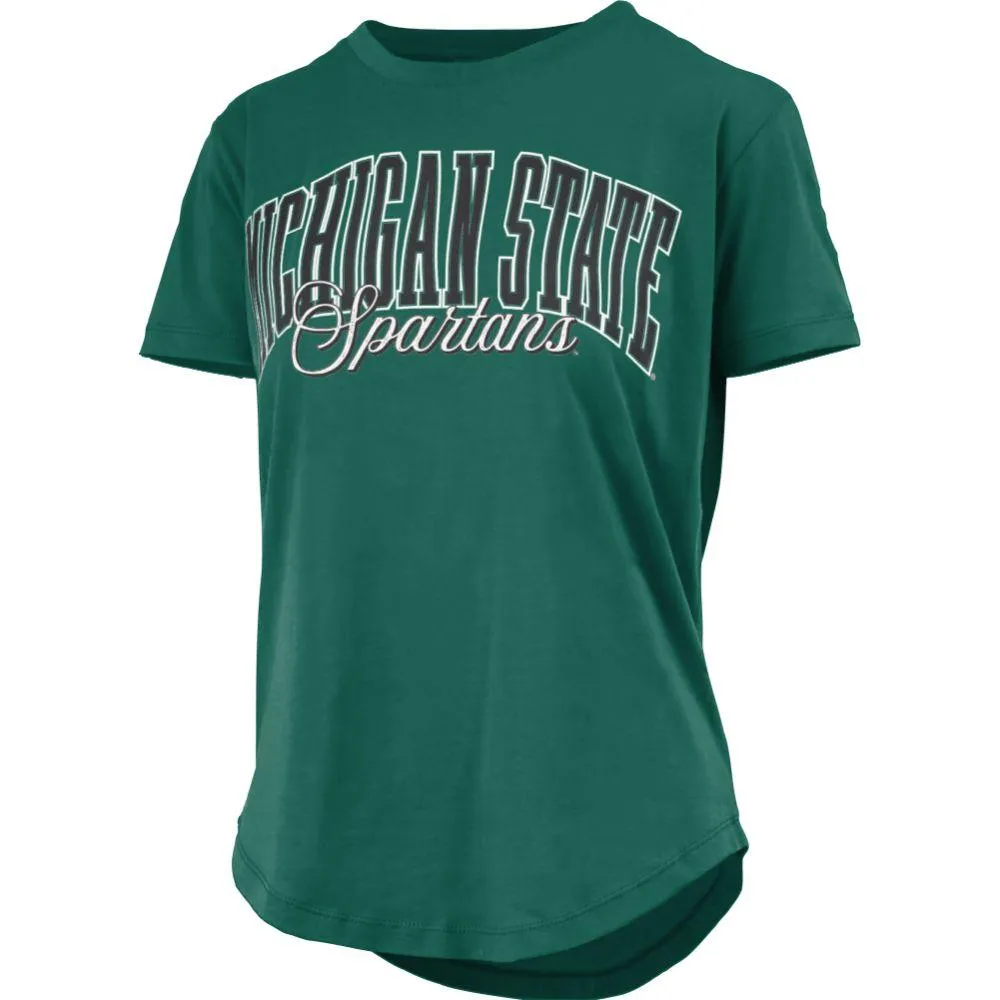 Spartans | Michigan State Pressbox Women's Santana Jersey Rounded Bottom Tee Alumni Hall