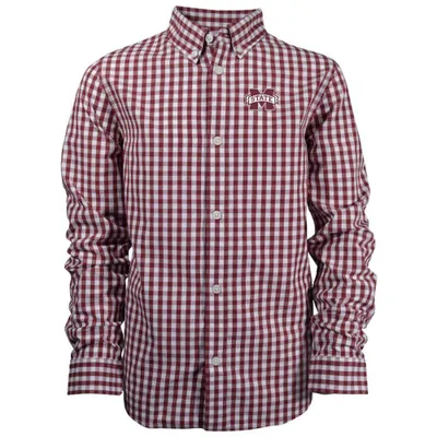 Bulldogs | Mississippi State Garb Toddler Gingham Lucas Button Down Alumni Hall