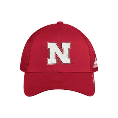 Huskers | Nebraska Adidas Coach Mesh Structure Adjustable Hat | Alumni Hall