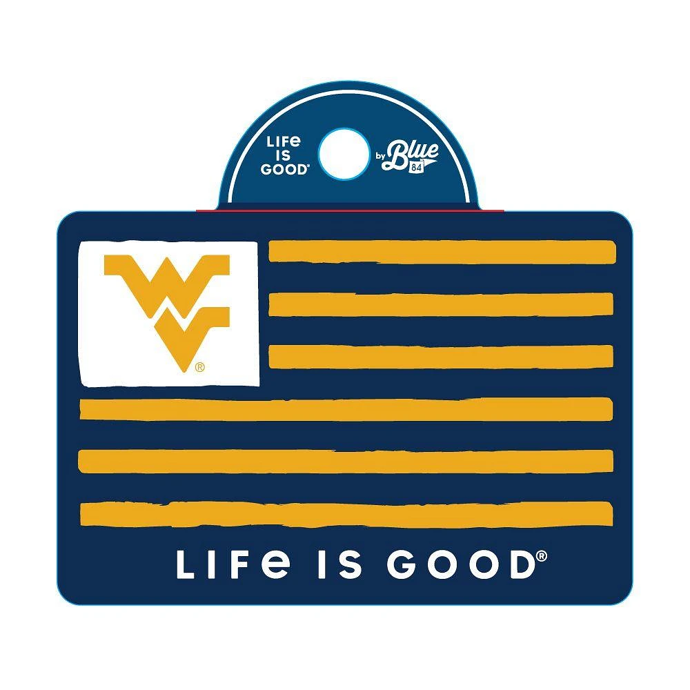 WVU Life is Good Flag Decal