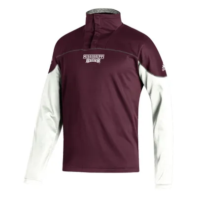 Bulldogs | Mississippi State Adidas Stadium Knit 1/4 Zip Pullover Alumni Hall