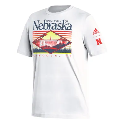 Huskers | Nebraska Adidas Seasonal Sunset Short Sleeve Tee Alumni Hall