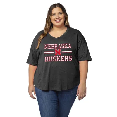 Huskers | Nebraska University Girl Plus Happy Stadium Stack Tee Alumni Hall