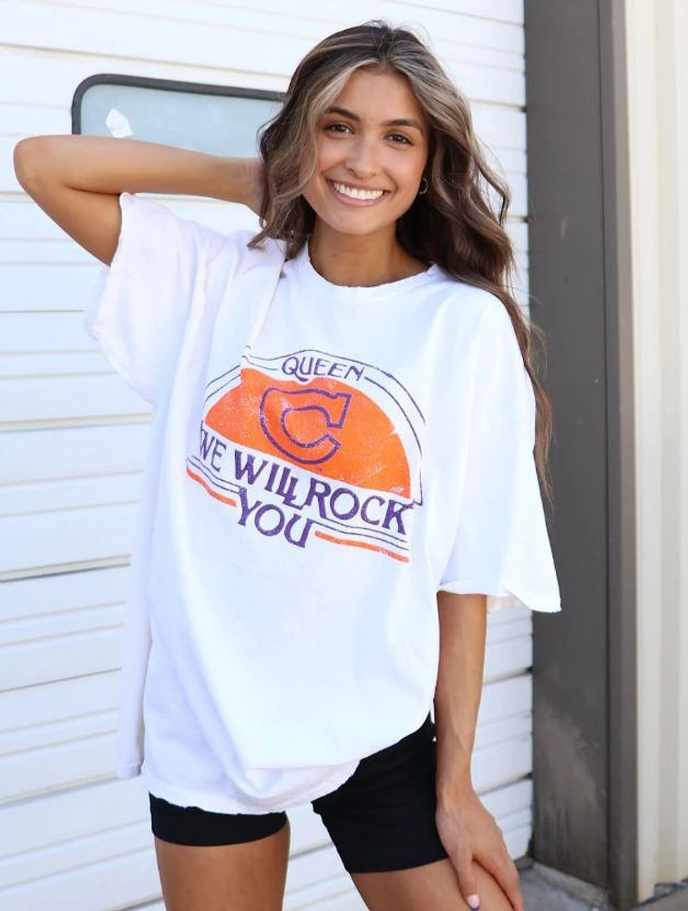 Clemson Livy Lu Women's Queen We Will Rock You Thrifted Tee