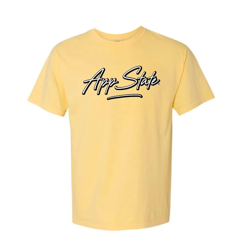 App | Appalachian State Summit Outline Script Comfort Colors Tee Alumni Hall